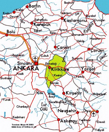 Ankara Map, Map of Ankara, Central Anatolia Map