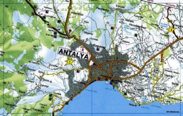 Antalya Map, Map of Antalya, South Turkey Map,
