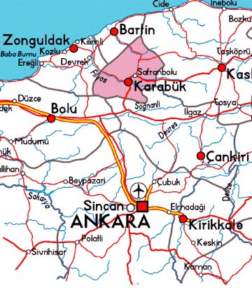Karabuk Map, Safranbolu Map, Map of Safranbolu, Black Sea Map