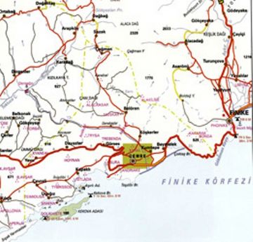 Myra Map, Olympos Map, Map of Myra