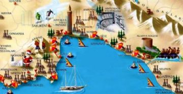 Antalya Map, Antalya Touristical Map, Map of Antalya